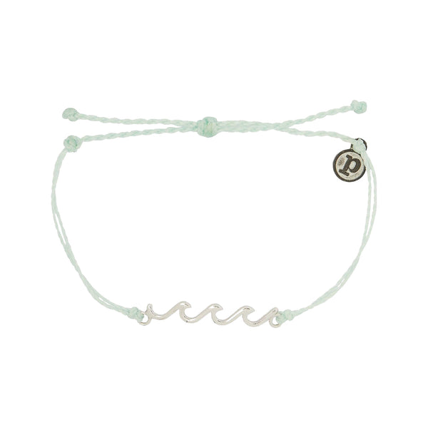 Pura Vida Delicate Wave Silver Charm Bracelet