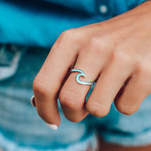 Pura Vida Enameled Wave Ring - Dingle Surf