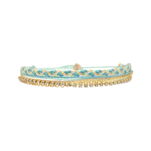 Pura Vida Laguna String and Chain Bracelet