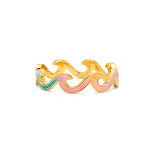 Pura Vida Tie Dye Enameled Wave Band Ring
