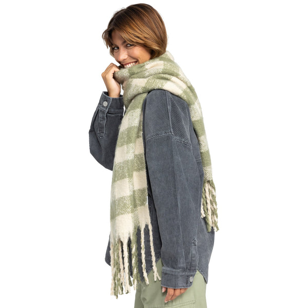 Roxy Cute Blush Plaid Scarf