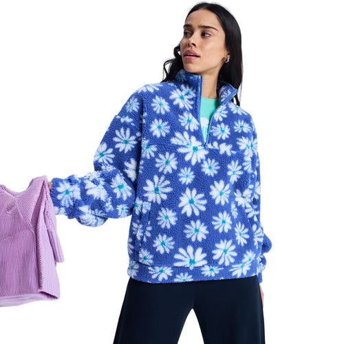Roxy Jive Talking Bonded Half-Zip Polar Fleece - Dingle Surf
