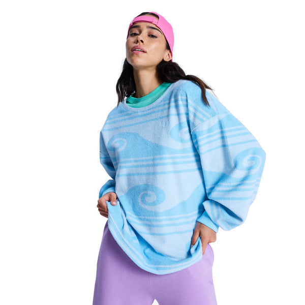 Roxy Make It Sunny Oversized Terry Sweatshirt - Dingle Surf