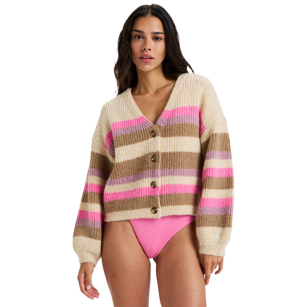 Roxy Marble Tiles Stripe Slouchy Cardigan