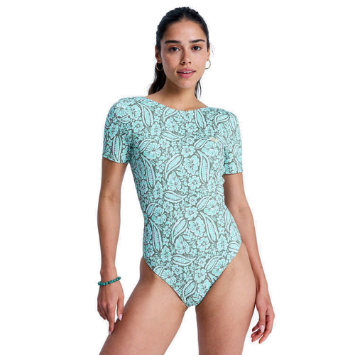 Roxy Sun Babe Short Sleeve One-Piece Swimsuit - Dingle Surf