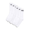 Vans Classic Crew White Socks - 6 Pack
