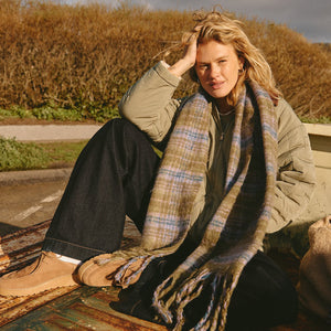 Roxy Cute Blush Plaid Scarf