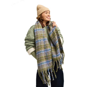 Roxy Cute Blush Plaid Scarf