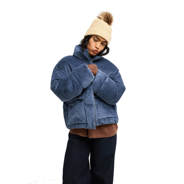 Roxy Crystal Fade Corduroy Hooded Puffer Jacket